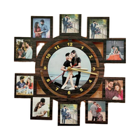 Horloge murale mécanique de luxe en MDF de 12 pouces avec aiguilles, verre carré de 10 pouces, impression par sublimation haute brillance, pour salon, mariages, à piles