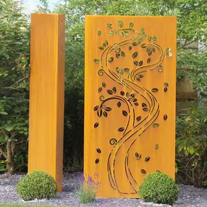 Panel Metálico Decorativo Cortado con Láser, Pantalla de Privacidad para Exteriores, Valla de Seguridad para Jardín, Anti-Escalada, Altura Personalizable - Product Image 4