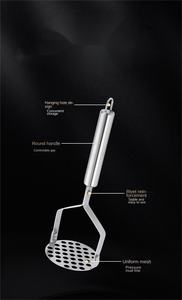 Compacteur à purée de pommes de terre en acier inoxydable, compacteur manuel à purée d'ail, compacteur à pommes de terre, accessoire de cuisine, petit outil - Product Image 3