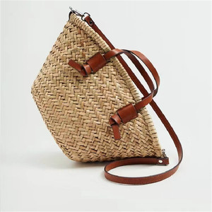 Bãi biển túi nhiệt đới Nâu Vai Ví lớn màu be <span class=keywords><strong>Checkers</strong></span> carton mây túi móc Tote pháp dệt kim hải lý tự nhiên - Product Image 4