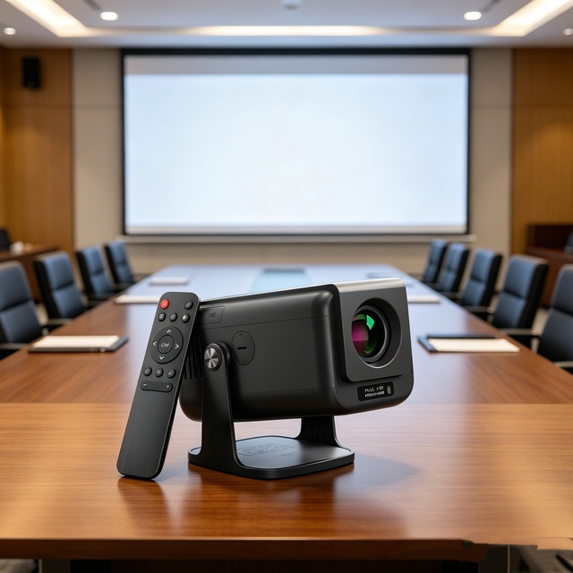 V1 Black Portable Mini Projector 4K Video Smart Android 14 TV 1080P LCD Dual Wifi BT Home Theater 300ANSI Lumens Manual Focus