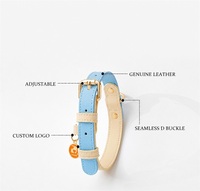 Collier de luxe tendance 2026 pour animaux de compagnie, en cuir véritable souple, personnalisable, durable et réglable pour chiens et chats, fournitures pour animaux.