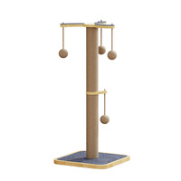 Structure d'escalade moderne pour chat en panneau de fibres, avec griffoir intégré, bâton de chaton durable anti-chute, jouet amusant, fournitures pour animaux de compagnie, en carton