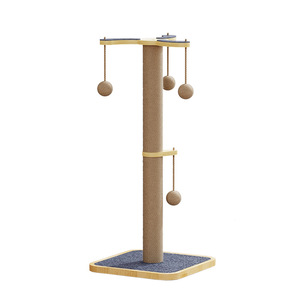 Tiragraffi Moderno in Fibra di Legno per Gatti con Scratching Board Integrato, Resistente, Non Sfaldabile, con Bastone Giocattolo Divertente, Forniture per Animali Domestici, Confezione in Cartone - Product Image 6