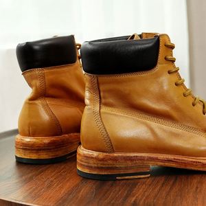 Chaussures Derby en cuir pleine fleur de haute qualité, style rétro, cuir froissé lavé, semelle en cuir véritable, style britannique décontracté - Product Image 2