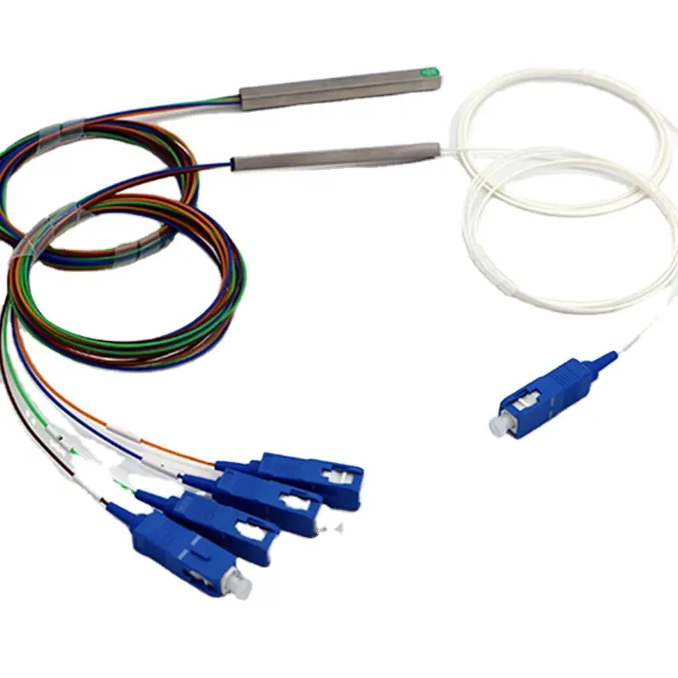 Communication Equipment 1x4Plc Splitter Wavelength 1260 - 1650nm Bare Fiber Type Plc Optic Splitter SCUPC/APC
