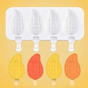 แม่พิมพ์ซิลิโคนรูปมะม่วง 4 ช่อง สำหรับทำไอศกรีมแท่งแบบโฮมเมด - Product Image 6