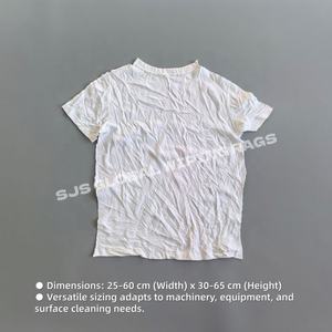 Trapos de limpieza industriales recuperados, paños de limpieza marinos, trapos de camiseta 100% algodón blancos para limpieza industrial - Product Image 3