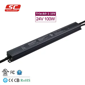 Transformador de bajo voltaje, controlador de 100W a 24v de CC, 110v de CA, SC, potencia Trisc/corte de fase y 0-10V (5 en 1) de atenuación de 100-265V 4.16a