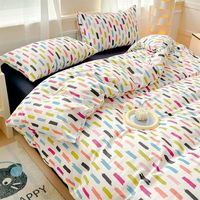 Housse de couette en fibre de bambou écologique à rayures arc-en-ciel imprimées numériquement, douce et soyeuse, agréable pour la peau, fraîche et respirante pour la maison