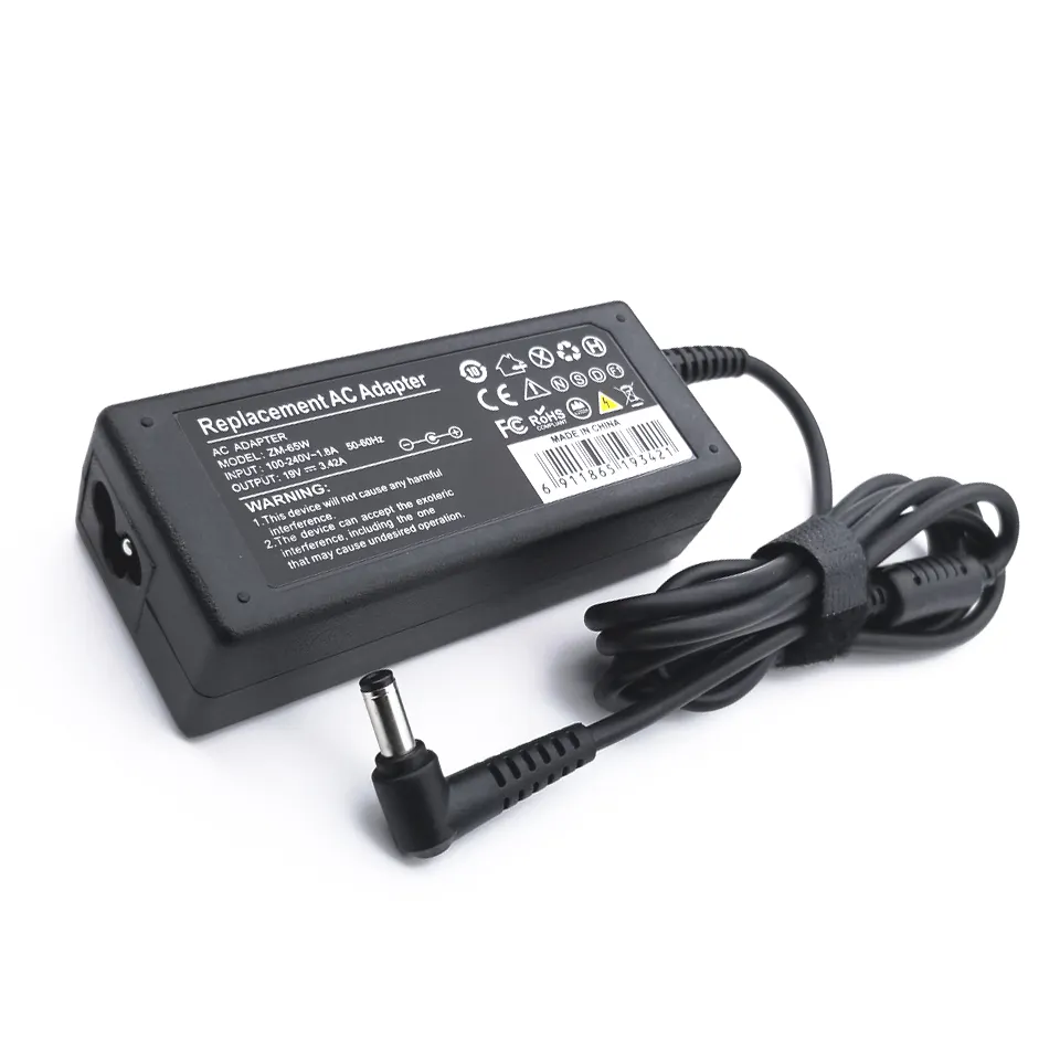 Yedek 19v 3.42a 65w yeni laptop ac adaptörü için Lenovo/Toshiba/ASUS