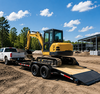 Remorque de transport d'équipements lourds 14 pieds 16 pieds 18 pieds, remorque à plateau en acier pour le transport d'excavatrices, de tracteurs et de chariots élévateurs
