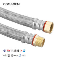 Tuyau d'eau de cuisine flexible tressé en acier inoxydable moderne FANSKI, tube intérieur en PVC, raccords en laiton, 10 bars