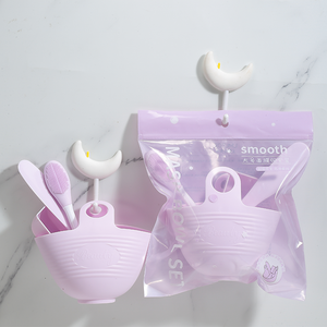 LMLTOP Ensemble de bols de <span class=keywords><strong>masque</strong></span> en silicone Brosse de <span class=keywords><strong>masque</strong></span> Cuillère Applicateur de costume Diy 4 Pcs Spa Facial Mask Mixing Bowl <span class=keywords><strong>Kit</strong></span> SY576 - Product Image 6