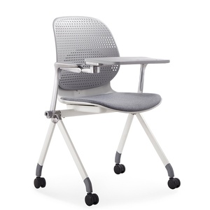 High End Ergonomic Training Classroom Furniture Plastic <b>Tables</b> and <b>Chairs</b> Conference <b>Foldable</b> Training <b>Chair</b> With Writing Pad - Product Image 4