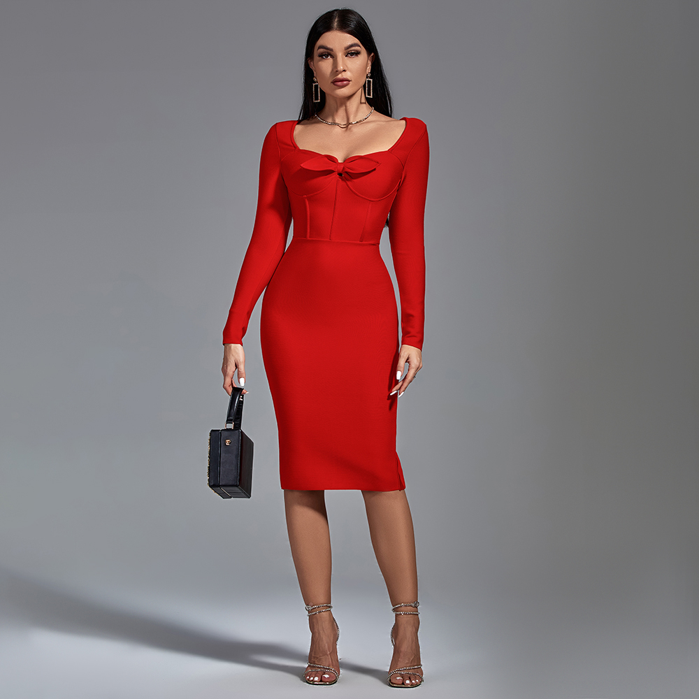 long sleeve sweater dress midi Drew Long Sleeve Midi Sweater Dress M