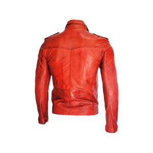 Veste de bombardier imperméable à col montant en cuir véritable décontracté et élégant pour hommes - Product Image 3