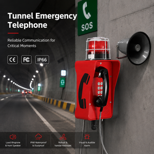 Estación de Llamada de Emergencia con Teclado y Micrófono, con Baliza y Bocina PA para Áreas Industriales Hostiles, Teléfono Industrial Resistente al Agua - Product Image 4