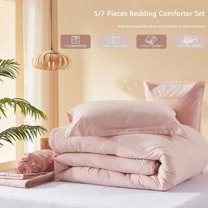 ชุดเครื่องนอนสีส้มขนาดใหญ่พิเศษ 7 in 1 เนื้อผ้านุ่มสบาย ปลอดภัย ใช้ได้ทุกฤดู สำหรับใช้ในบ้าน - Product Image 5