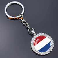 Porte-clés fleur en strass drapeau de Lituanie, très populaire, pour sac à dos, décoration de clés, breloque de portefeuille, souvenir de voyage