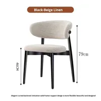 Chaise de salle à manger moderne minimaliste en bois avec dossier rembourré, chaise d'appoint de luxe léger, mobilier en noyer et chêne pour la maison, l'hôtel et le restaurant