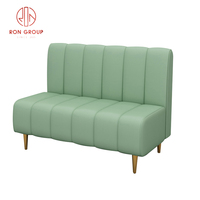 Ensemble de mobilier de restaurant moderne et durable en marbre rond avec banquette, canapé, siège de comptoir, chaise et table pour café et salon de thé