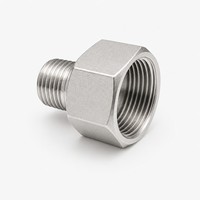 Raccord réducteur hexagonal BSP en acier inoxydable 201 304, filetage femelle-mâle 1/2 et 1 pouce, forgé à froid, moulé par investissement, décapé