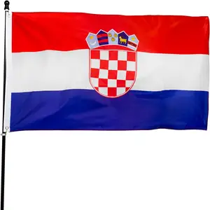 Affiche de bannière de haute qualité de vente chaude personnalisée impression numérique 3 * 5ft <span class=keywords><strong>croatie</strong></span> drapeau tous les drapeaux de pays - Product Image 1