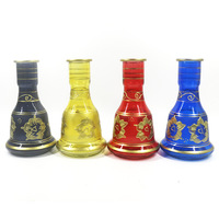 Nouveau design moderne, chicha arabe en acrylique de taille moyenne, ensemble de 55 cm – Pot à chicha double à quatre tuyaux