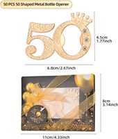 50 ouvre-bouteilles en alliage de zinc, cadeaux et souvenirs pour les fêtes de 50e anniversaire et d'anniversaire de mariage, décorations pour invités, emballage noir