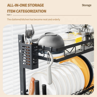 Égouttoir à vaisselle à 2 niveaux en acier inoxydable, fournitures de cuisine domestiques, support de rangement pour évier et comptoir avec drain intégré