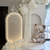 Promotion SMS : Toile de fond de mariage moderne personnalisée en acrylique PVC blanc 3D avec éclairage LED pour événements romantiques (vente en gros)