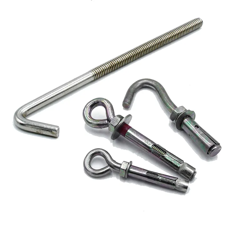 J Type L Type Hook 20MM J Bolt สำหรับแผ่นหลังคาการขยายตัวที่ดีที่สุด J Bolt สมอคอนกรีตชุบสังกะสี