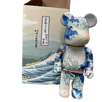 Figurine d'animal de surf en résine Bearbrick 400% Violent Bear, peinte, écologique, pour usage intérieur, tendance, anniversaire, fabriquée en Chine