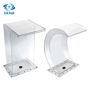 2026 Stainless Steel 304 Interior Decoration <b>Garden</b> Waterfall Blade Cascade Spillway Water <b>Feature</b> Wall With LED Light Fountain - Product Image 6