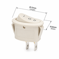Interruptor de Palanca KCD1-D-4A 10A 250VAC 3 Posiciones SPDT IP40 I O II Ovalado Color Crema Blanco Certificado CE CQC Grado Industrial