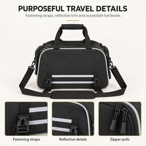 Black Bicycle Handlebar Bag <b>Sling</b> Crossbody Messenger Pack with Reflective Trim Dual <b>Carry</b> Design - Product Image 3