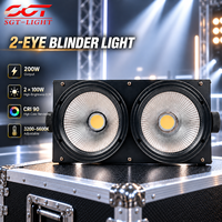 Projecteur de scène professionnel COB 200W à 2 yeux, 6000K, CCT réglable, DMX512, IRC90, haute puissance, pour église