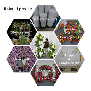 Colonne de fleurs artificielles en soie blanche et verte, faite sur mesure, luxueuse, pour décoration de mariage, arche florale réaliste - Product Image 5