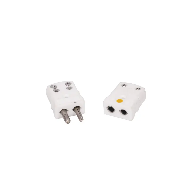 2-pin white High temperature ceramics all type connectors thermocouple male and female k type round pins plug