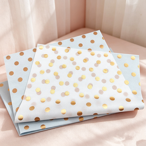 Black Gold Round Dot Printed <b>Tissue</b> <b>Paper</b> Luxury Gift Box Inner Wrapping <b>Tissue</b> <b>Paper</b> - Product Image 4