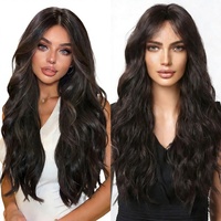 Peluca Sintética Sin Pegamento, Larga, Rubia Ceniza, Ondulada, con Línea de Cabello Natural, Resistente al Calor, con Gorra de Malla Elástica, Venta al por Mayor para Mujeres
