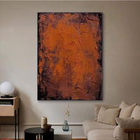Peinture à l'huile artisanale grande taille, style abstrait impasto rouge, vente en gros pour hôtels, directement de l'usine, art écologique pour grandes galeries