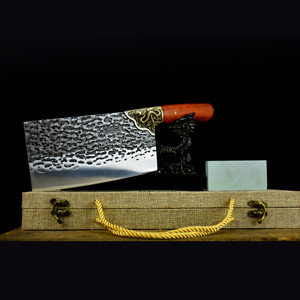 Cuchillo de acero inoxidable Longquan, un cuchillo de doble propósito para cortar huesos y verduras, afilado y forjado a mano. - Product Image 4