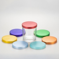 Couvre-bougie en métal bleu mat personnalisé en relief, faible MOQ pour les bocaux et les bouteilles, couvercles et fermetures en métal de qualité supérieure