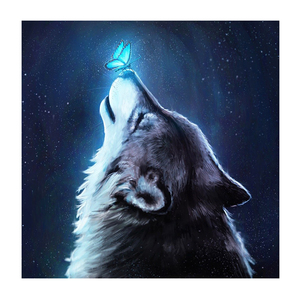 Pittura diamante 5d <span class=keywords><strong>di</strong></span> animali lupo e farfalla strass diamante ricamo trapano pieno <span class=keywords><strong>dipinti</strong></span> breve pelucchi immagine su tela - Product Image 1