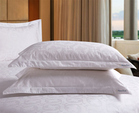 Vente en gros 100% taie d'oreiller en satin blanc à rayures taie d'oreiller personnalisée pour hôtel