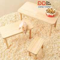 Platform Kayu Non-Toksik untuk Hamster, Tempat Bermain Bertingkat untuk Gerbil & Hamster