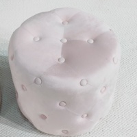 Bailey personnalisé populaire nouveau rose velours canapé chaise salon rembourré tabouret rond Pouf stockage pouf tabourets