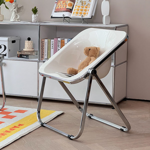 Chaise pliante design, chaise longue pliable avec structure métallique, chaise de salle à manger pour adultes, utilisation dans les cafés et restaurants - Product Image 1